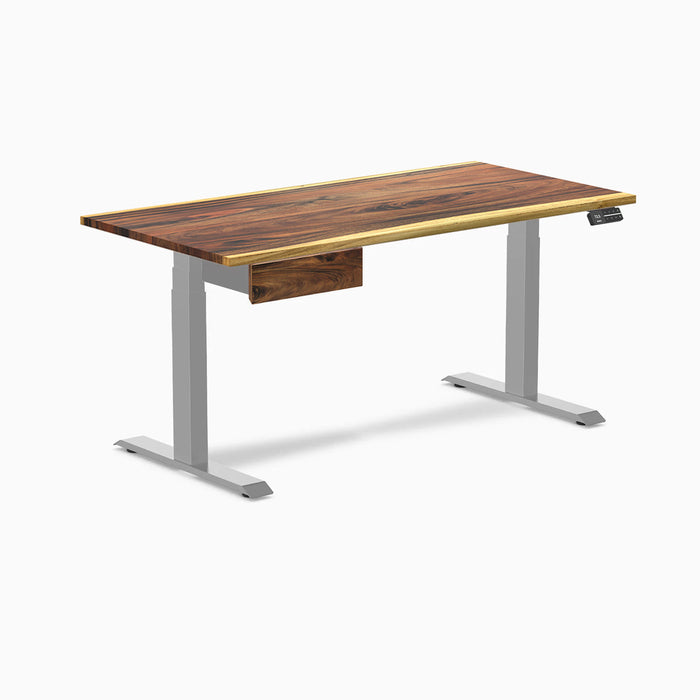 Desky Dual Hardwood Standing Desk With Drawer