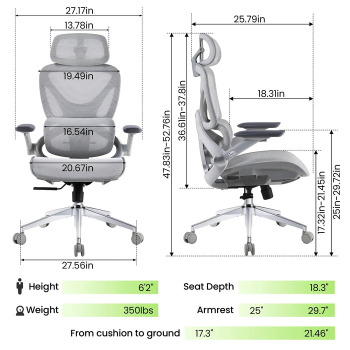 CabBase C2 Breathable Mesh Ergonomic Office Chair