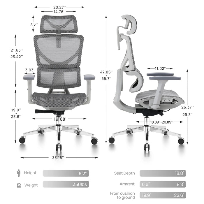 CabBase C1 / C1 Pro WireControl™ Mesh Ergonomic Office Chair