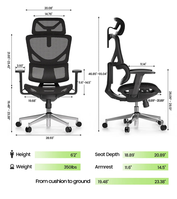 CabBase C1 / C1 Pro WireControl™ Mesh Ergonomic Office Chair